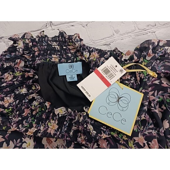 CeCe Botanic Charm Off the Shoulder Ruffle Sleeve Top/ NWT, Size XS - Picture 3 of 3